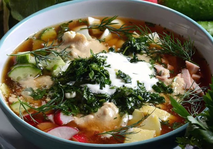 Окрошка (мясо и колбаса)