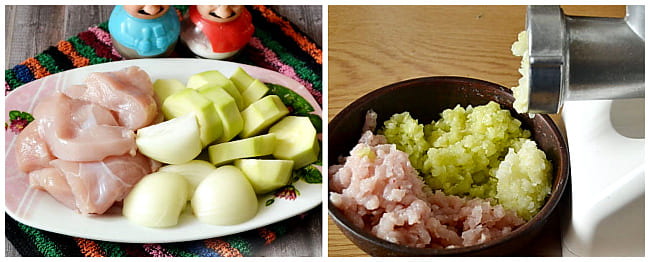кабачок в мясорубке