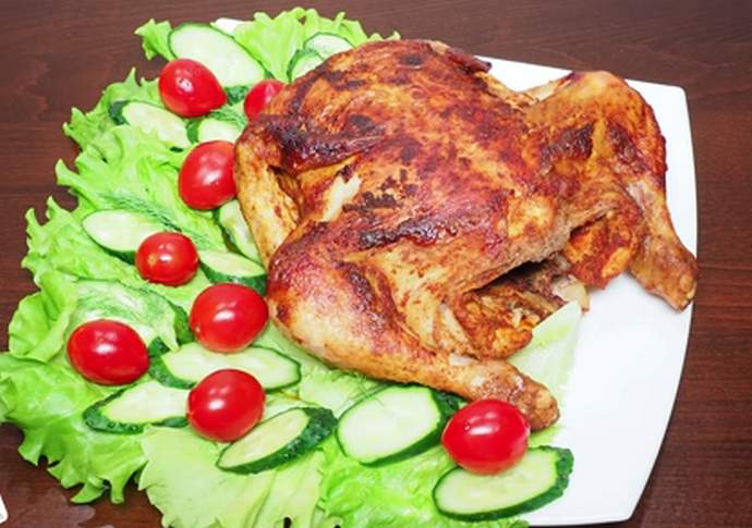 Хрустящая целая курица в мультиварке
