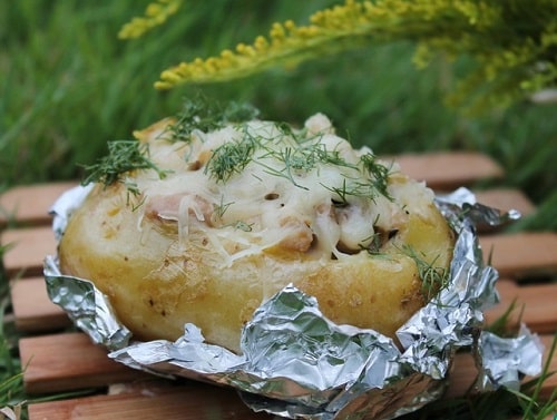 Фаршированный картофель с начинкой из крошек